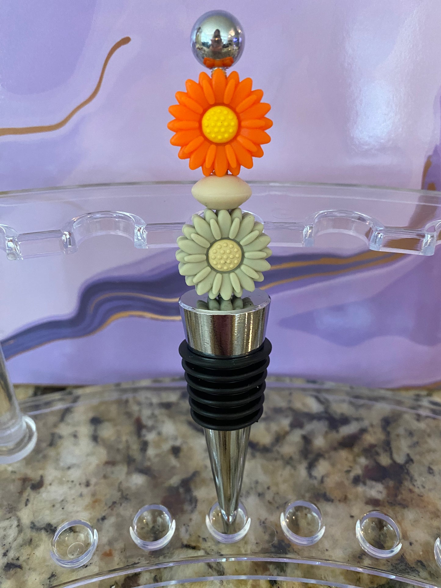 Wine stopper double flower