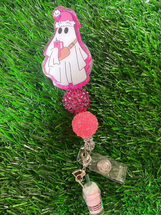 Badge Reel Christmas Ghost