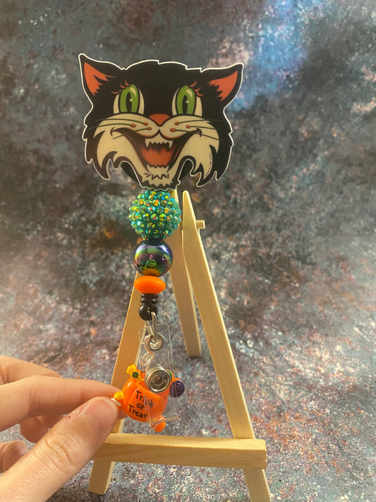 Badge Reel Halloween Cat